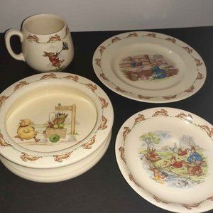 ADORABLE Royal Doulton England Bunnykins" 4-piece Children's Dinnerware L@@k!